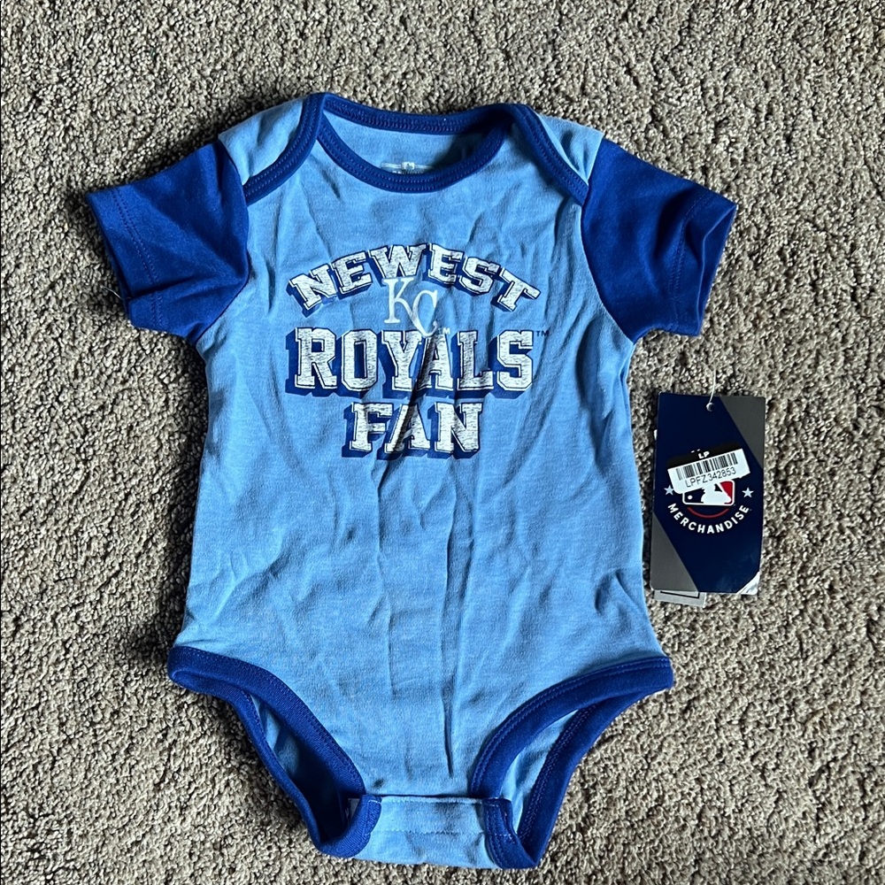 Genuine Merchandise Light Blue and Royal Blue KC Royals Baby One-Piece
